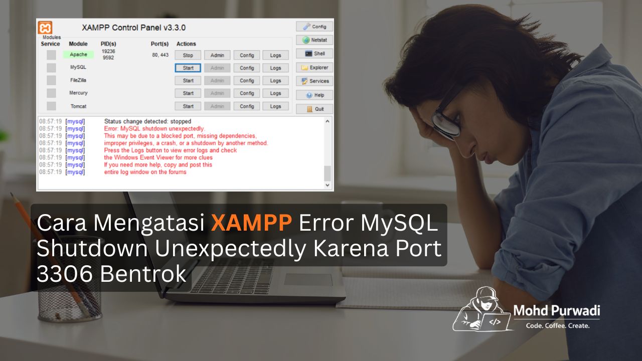 mysql shutdown unexpectedly